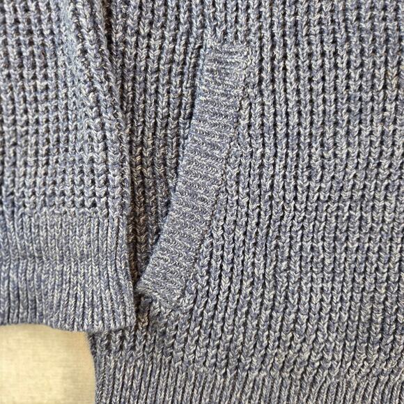 L.L. Bean Organic Cotton Full Zip Sweater Men’s M Blue Knit Jordan - Picture 6 of 11